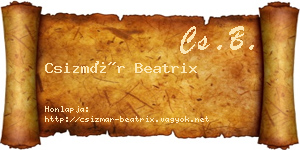 Csizmár Beatrix névjegykártya