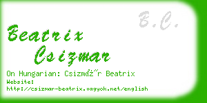 beatrix csizmar business card